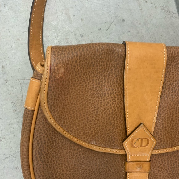 Christian Dior Vintage tan Pebble leather crossbody shoulder bag - Picture 6 of 14